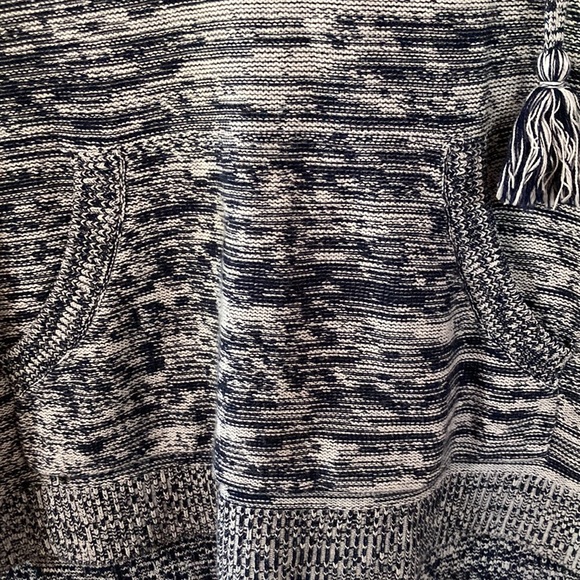 5/20$❤️🔥GAP💫Women’s Blue Marbled Knit Hooded Sweater - Picture 11 of 13